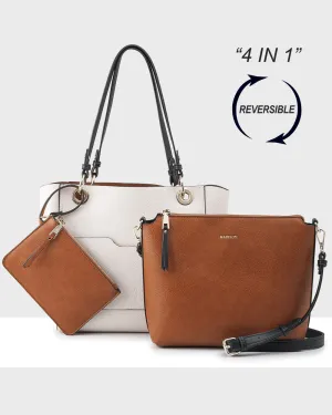 4 In 1 Reversible Tote, Crossbody Bag & Zip Purse Big Hot Sale Trending Now Discount