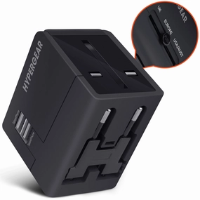 Mega Sale Now All-In-One World Travel Ac Adapter Dual Usb Ports | Black