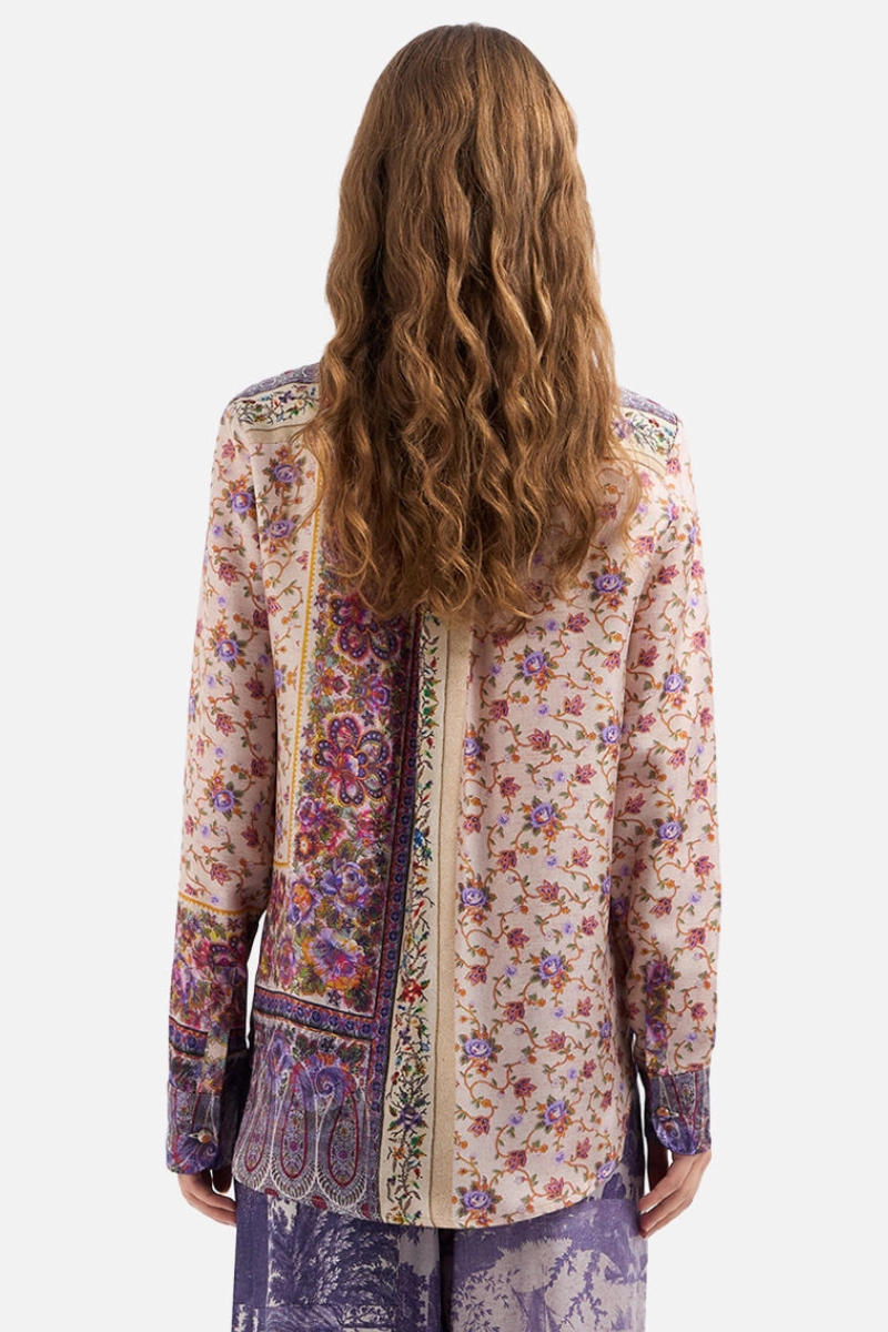 Hot Deal Alert Aloe Printed Silk Shirt
