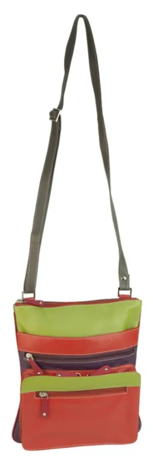 Franco Bonini - 3849 Leather Side Bag - Orange/Multi Daily Hot Deal