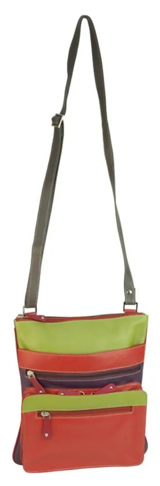 Franco Bonini - 3849 Leather Side Bag - Orange/Multi Daily Hot Deal