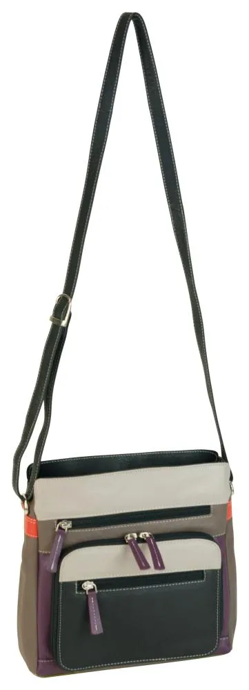 Mega Hot Offer Daily Hot Deal Franco Bonini - 1422 Leather Shoulder Bag With Organiser - Black Multi
