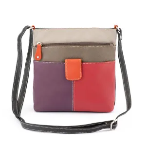 Franco Bonini - 12-242 Ladies Small Leather Shoulder Bag - Purple/Multi Grab Save Today