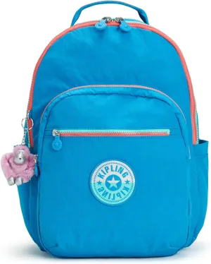 Kipling Seoul Large Nylon 15" Laptop Backpack Azure Sky Blue MustHave Deals Special Deals Online