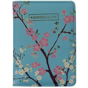 Swiss Equipe - Sa-05-F Floral Pu Passport Card Holder - Blue Mega Discount Event
