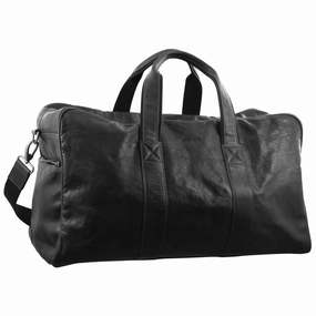 Limited Time Discount Save Big Online Pierre Cardin Pc2825 Black Rustic Leather Overnight Bag
