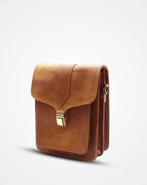 Shop Save Today Brown Leather Flap Bumbag