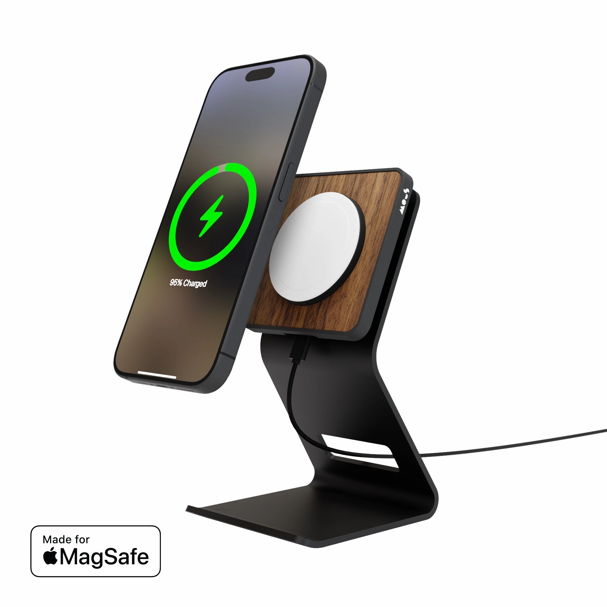 Walnut Charging Stand With Magsafe Mega Discount Event