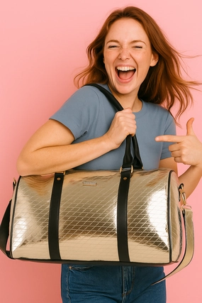 Hot Discount Deal Shimmer Silver Cabin Bag
