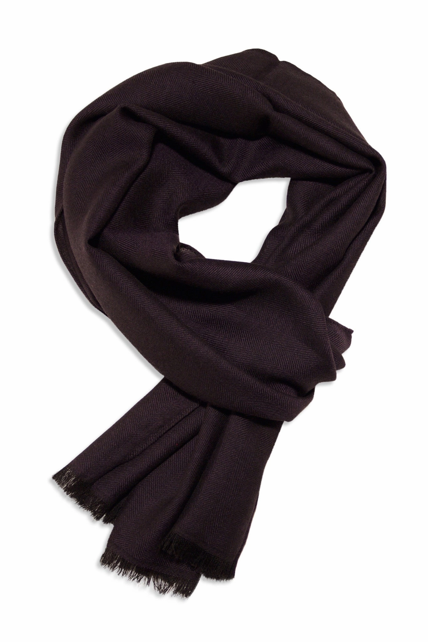 Black Cashmere Scarf In Herringbone Weave Big Price Drop Limited Offer Alert
