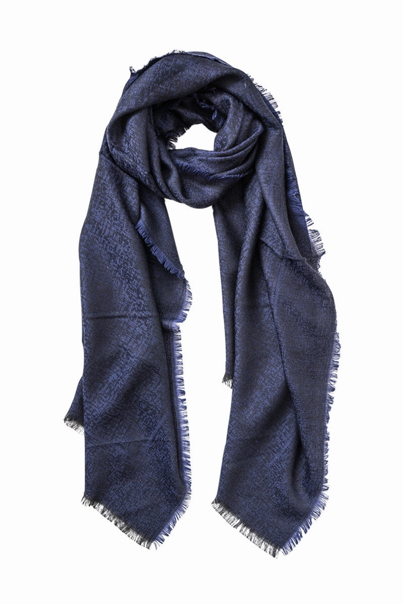 Blue Scarf With An Elegant Touch Of Black Flash Offer Today