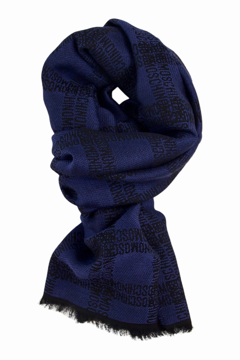 Hot Discount Deal Blue Wool Scarf By Moschino