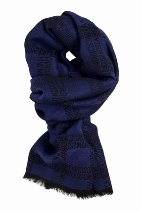 Hot Discount Deal Blue Wool Scarf By Moschino