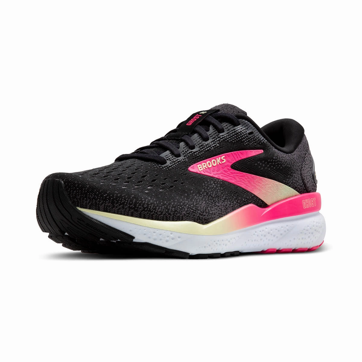 Shop Grab Savings Instant Savings Deal Brooks Ghost 16 Womens | Black/Pink/Yellow
