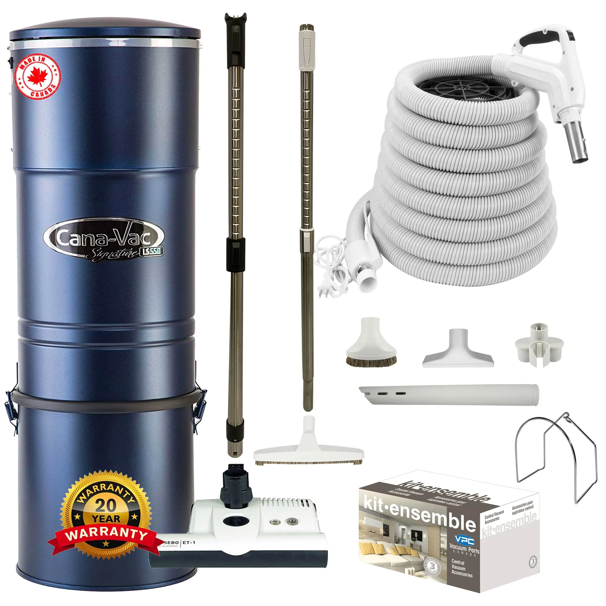 CanaVac ACAN590A Signature Series Central Vacuum with SEBO ET-1 Premium Electric Package