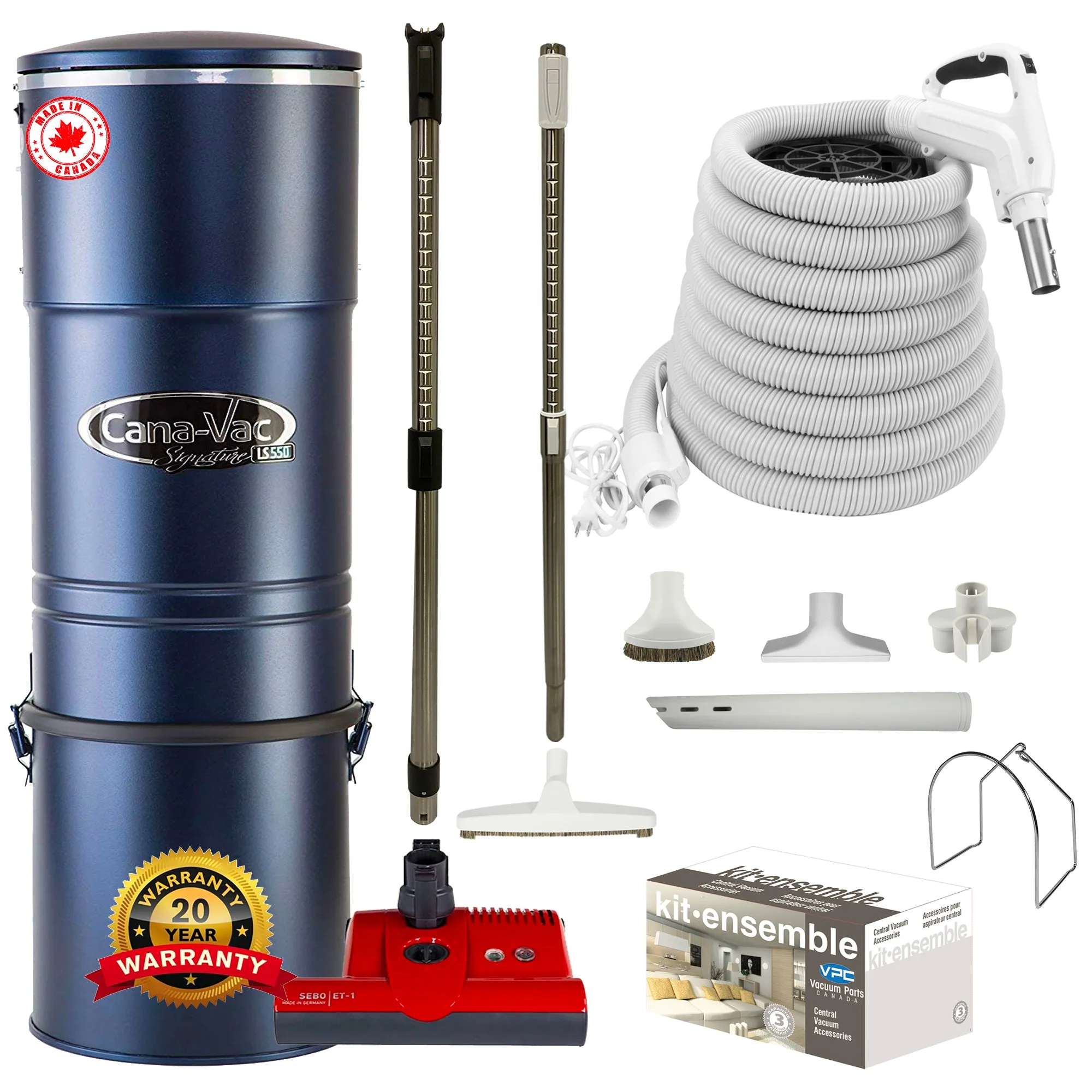 CanaVac ACAN590A Signature Series Central Vacuum with SEBO ET-1 Premium Electric Package