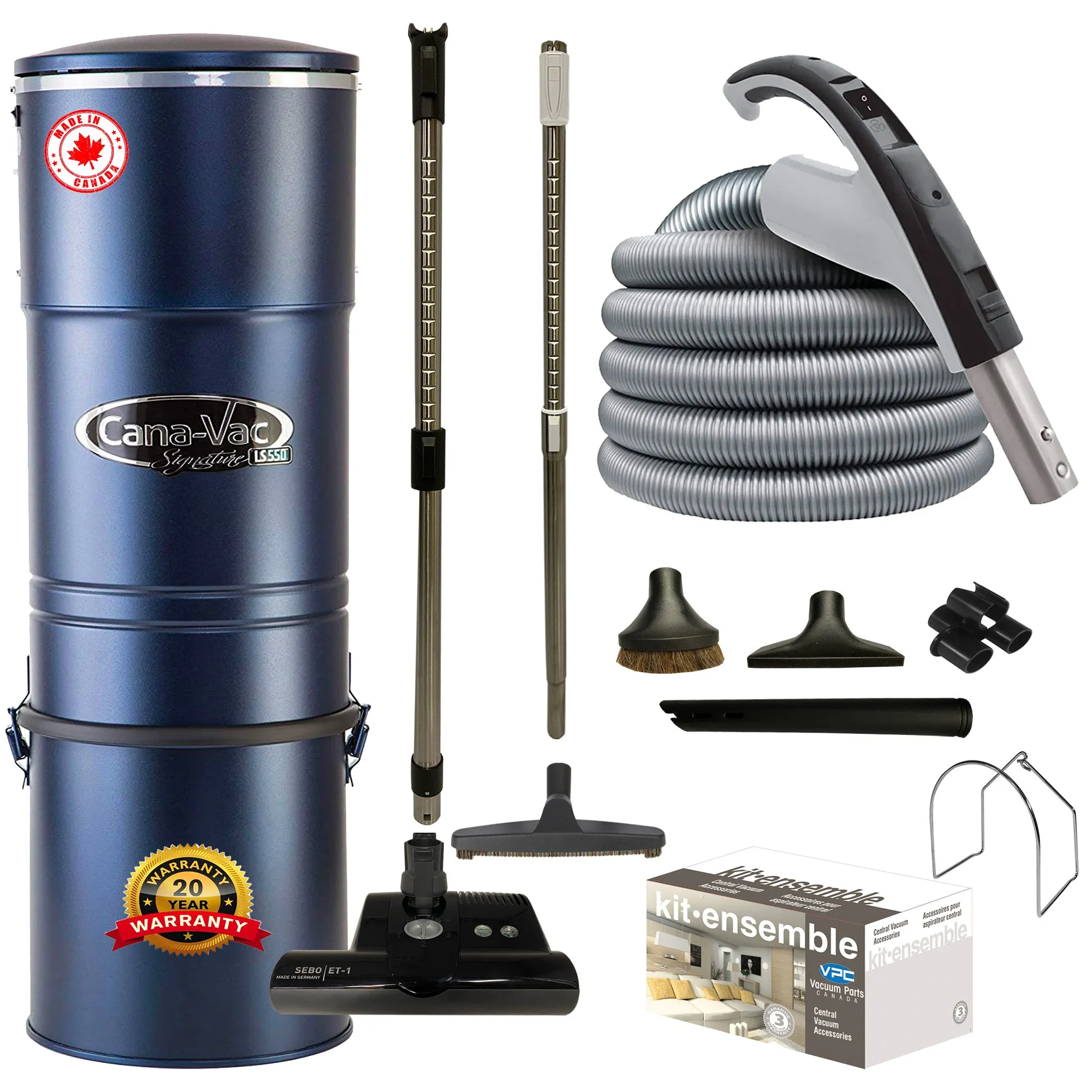 CanaVac ACAN590A Signature Series Central Vacuum with SEBO ET-1 Premium Electric Package