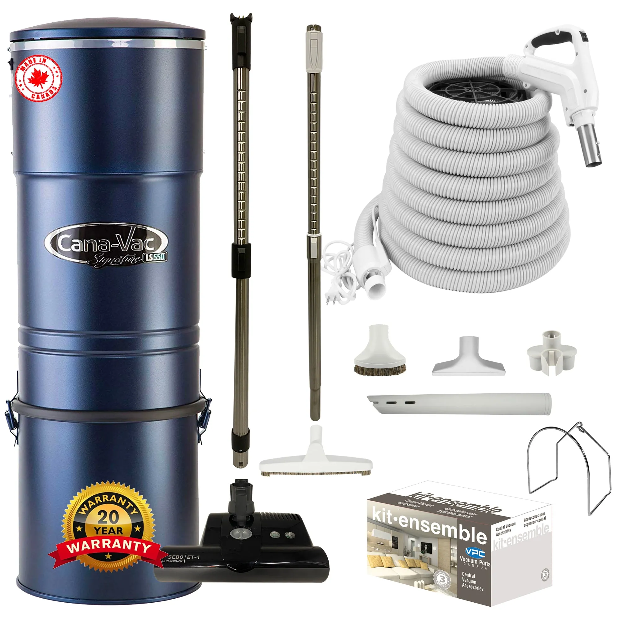CanaVac ACAN590A Signature Series Central Vacuum with SEBO ET-1 Premium Electric Package