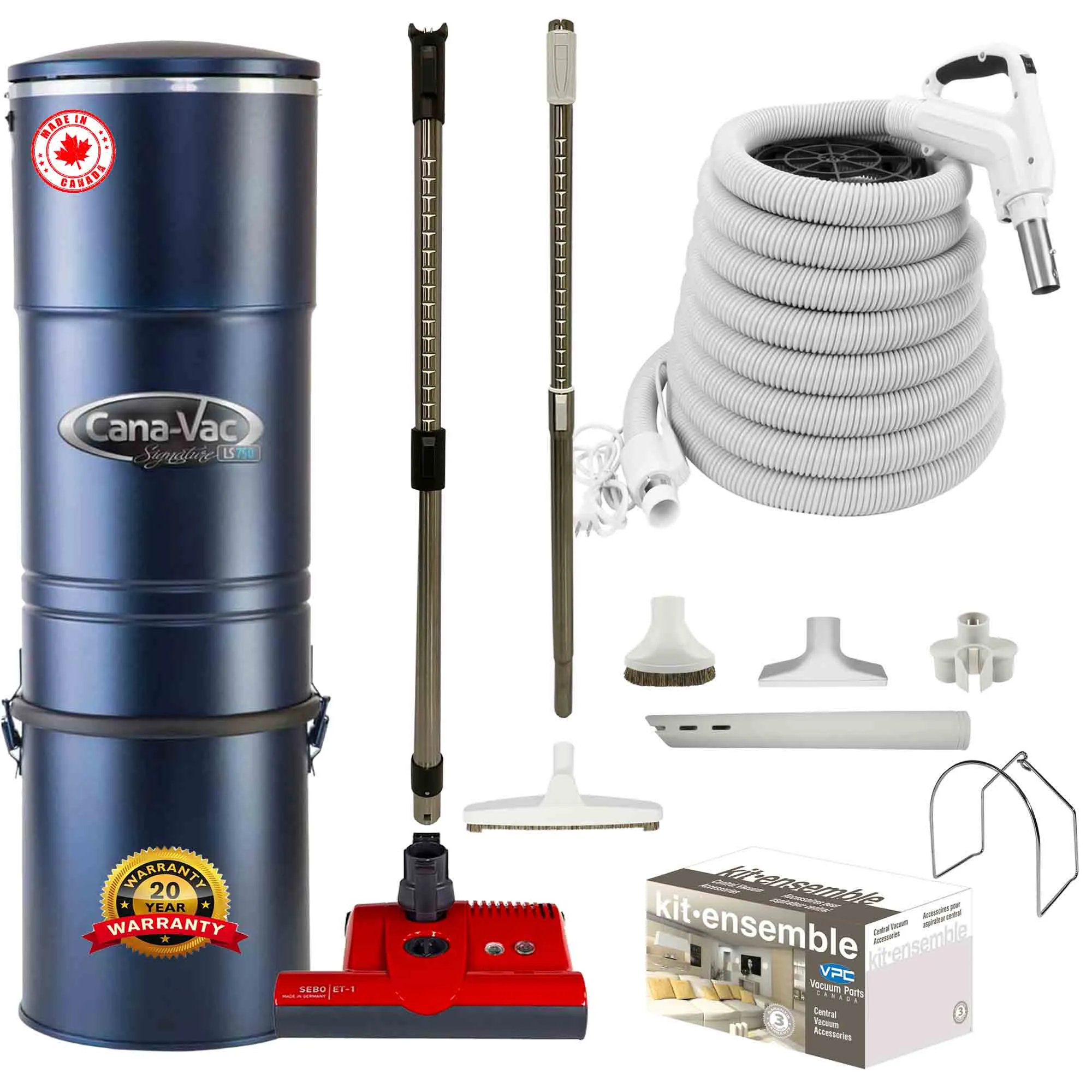 CanaVac ACAN790A Central Vacuum with SEBO ET-1 Premium Electric Package