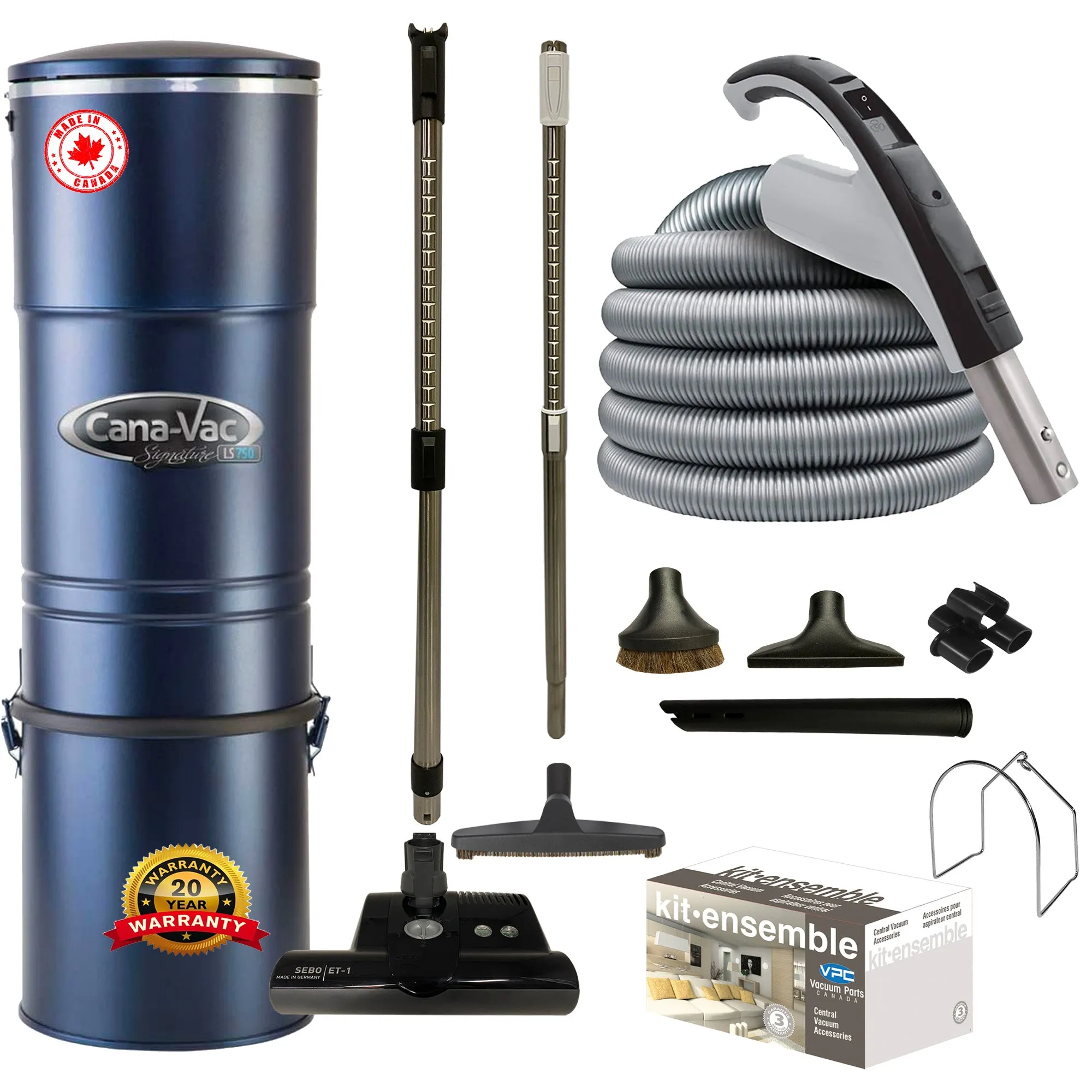 CanaVac ACAN790A Central Vacuum with SEBO ET-1 Premium Electric Package