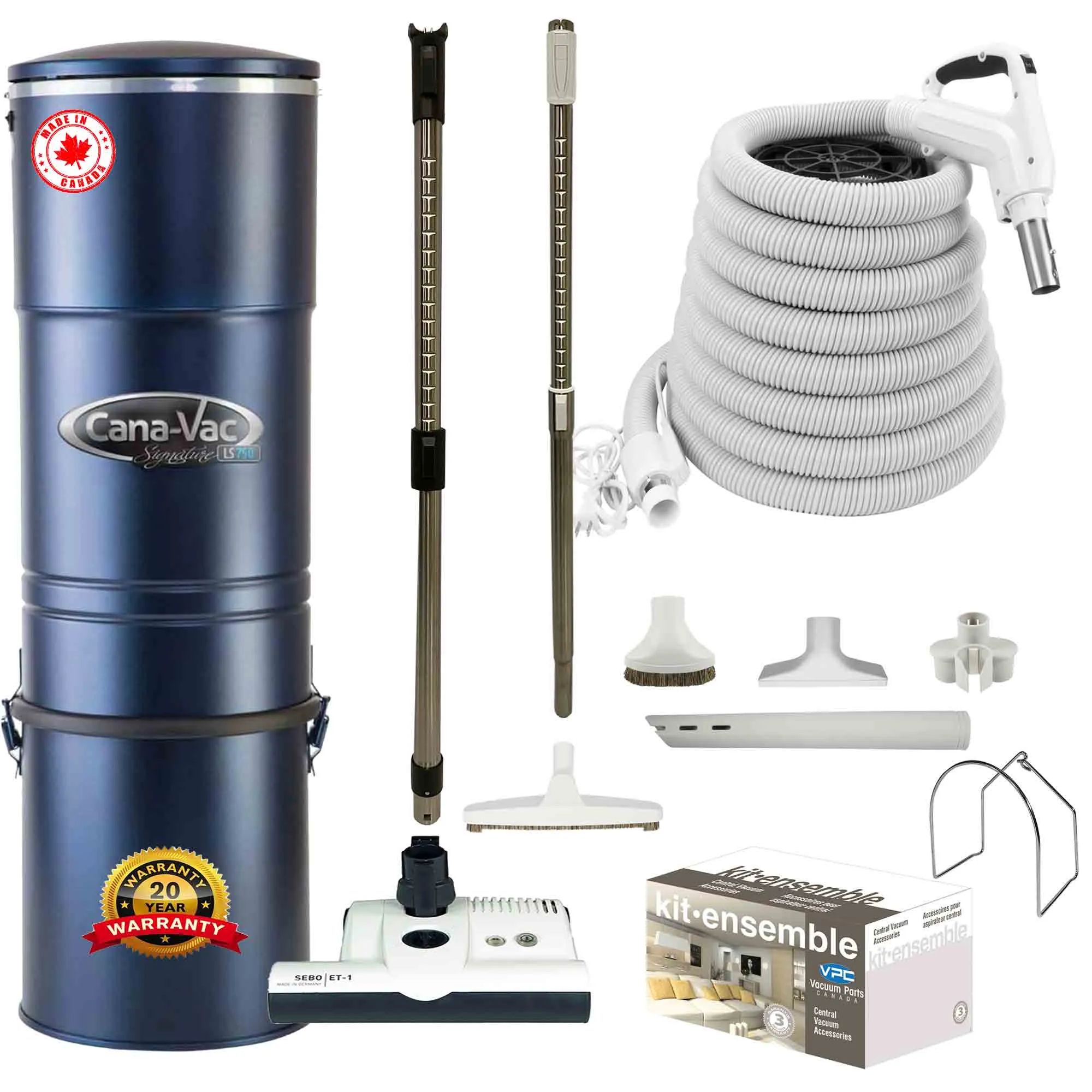CanaVac ACAN790A Central Vacuum with SEBO ET-1 Premium Electric Package