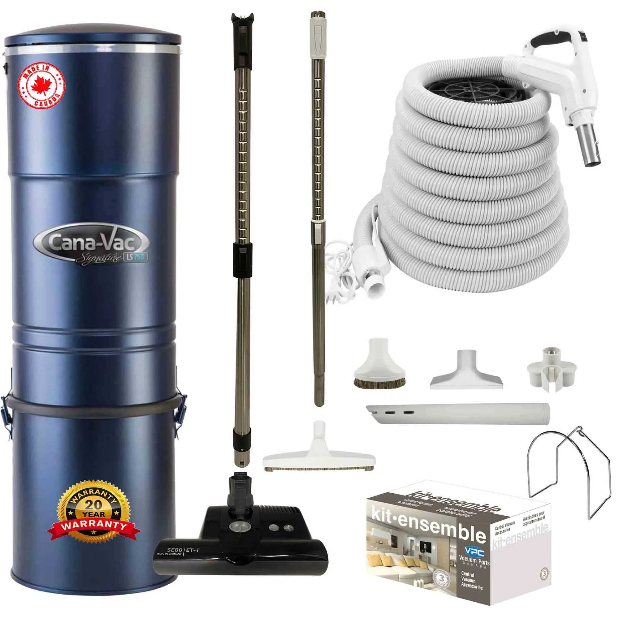 CanaVac ACAN790A Central Vacuum with SEBO ET-1 Premium Electric Package