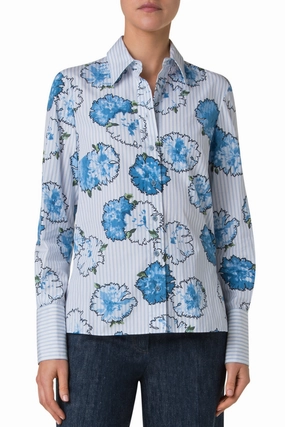 Trending Savings Now Carnation Print Stripe Shirt