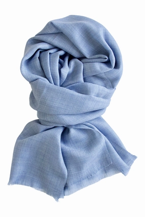 Exclusive Online Deal Cashmere Scarf In 100% Exclusive Fine Kashmir  Wool - Pastel Blue
