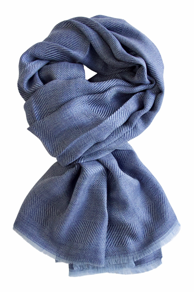 Shop Save Big Todays Special Savings Cashmere Scarf In Beautiful Weave 100% Kashmir - Blue