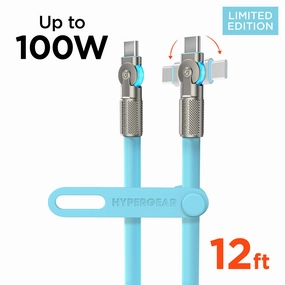 Trending Hot Deal Dont Miss This Steal Chunky180 100W Usb-C To Usb-C Rugged Fast Charge Cable | 12Ft | Sky Blue
