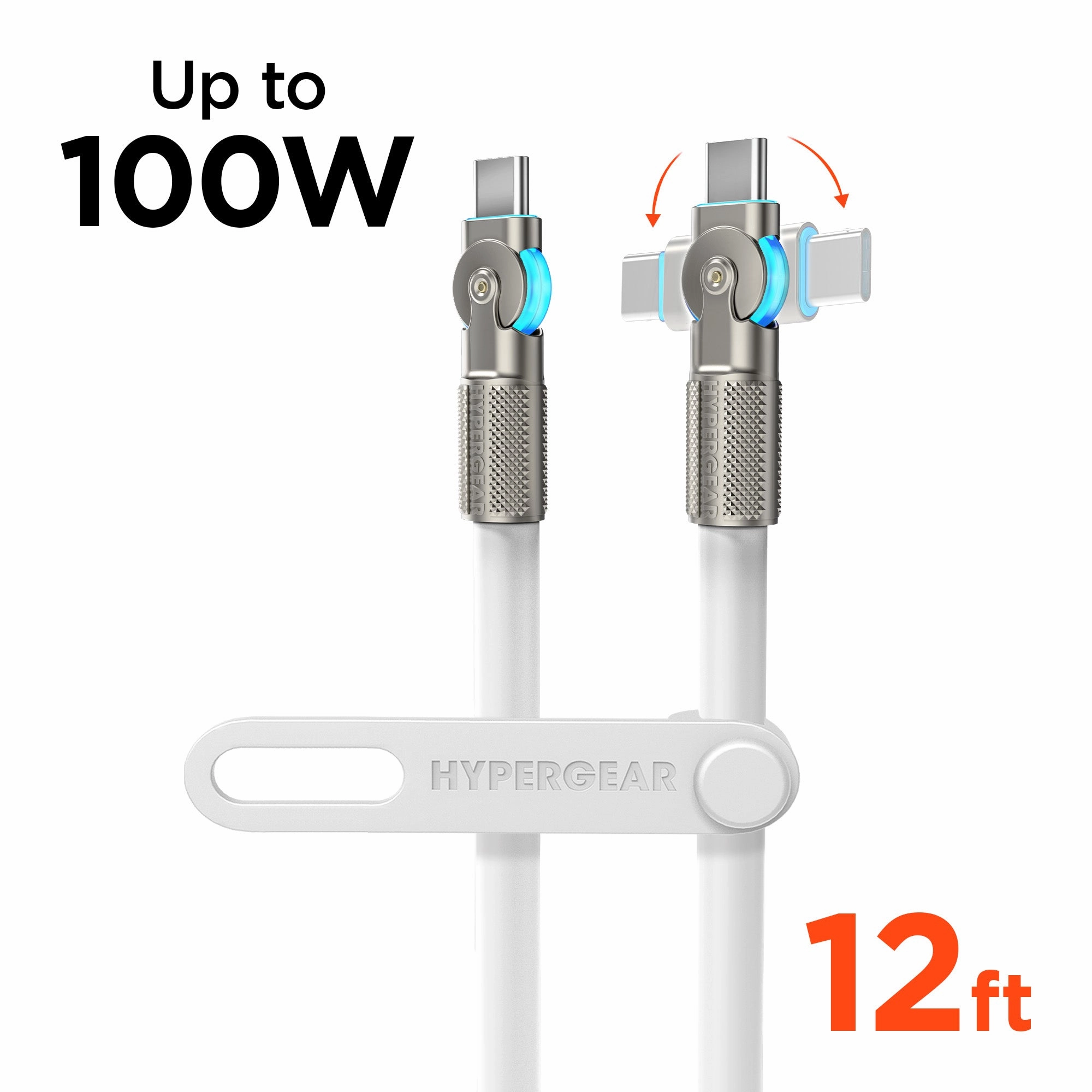 Trending Hot Picks Chunky180 100W Usb-C To Usb-C Rugged Fast Charge Cable | 12Ft | White