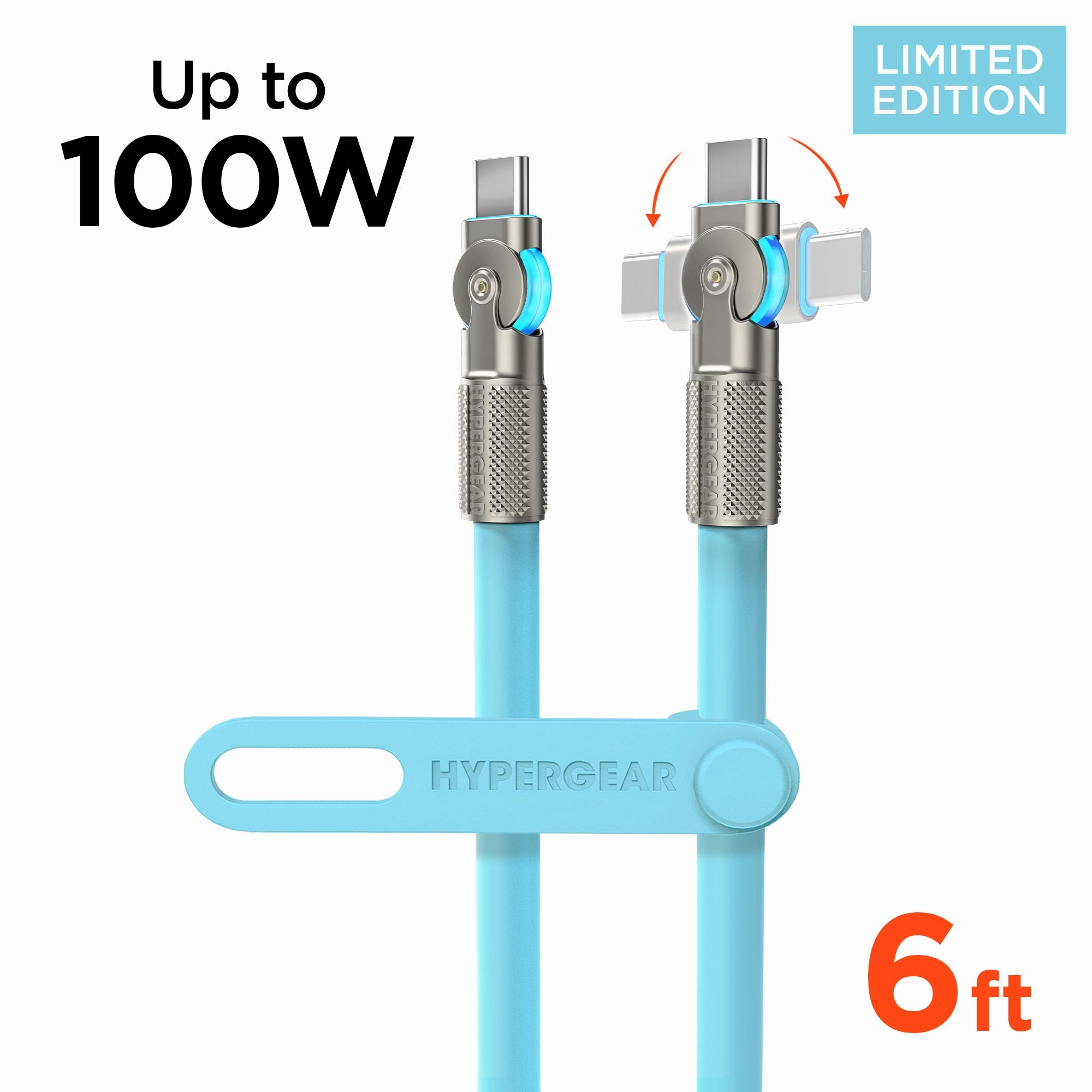 Trending Savings Now Sale Ending Soon Chunky180 100W Usb-C To Usb-C Rugged Fast Charge Cable | 6Ft | Sky Blue
