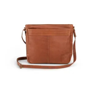 Shop the Best Deals Online Deal Frenzy Verona - Vcb-01 Square Leather Shoulder Bag - Cognac