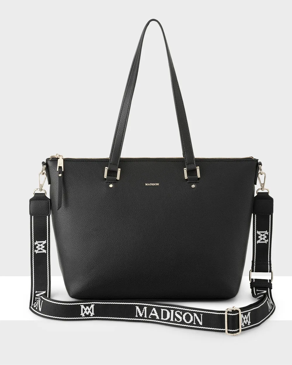 Hot Price Drop Vivian Medium Zip Top Tote With Monogram Stripe Strap