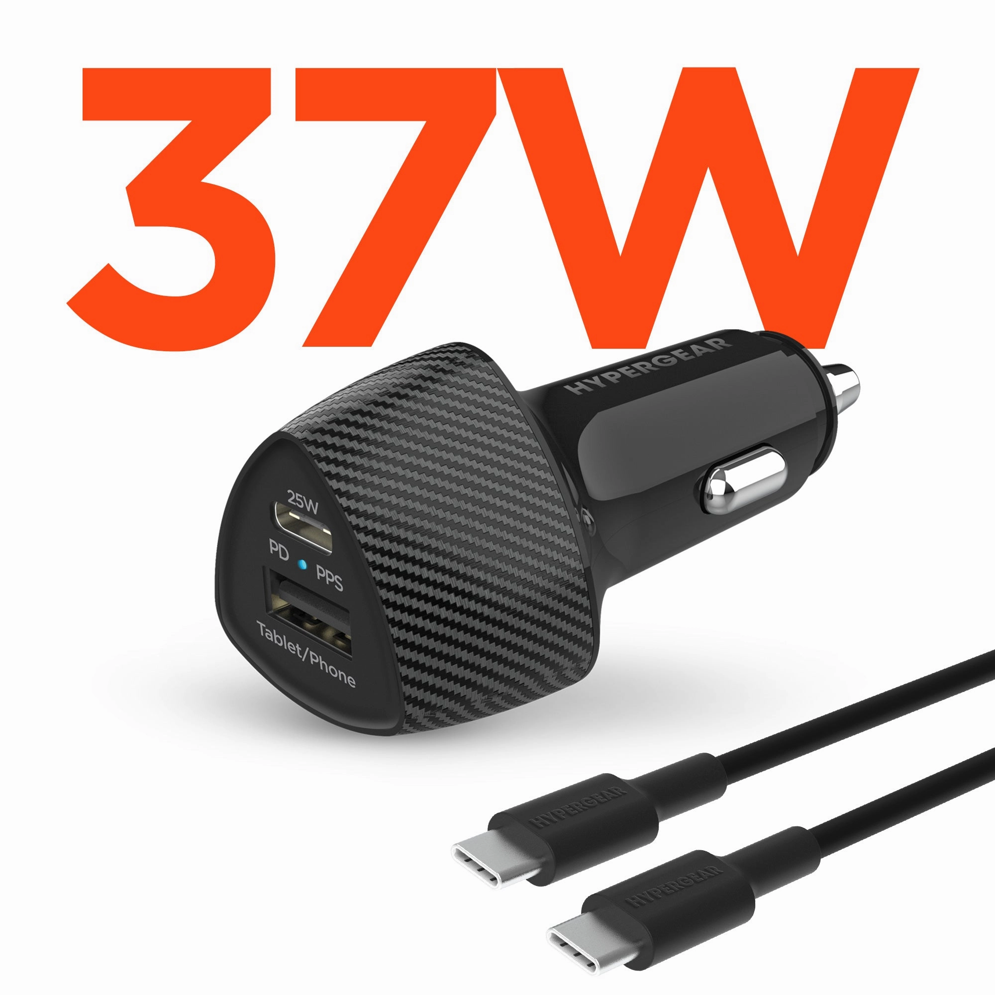 Speedboost 25W Usb-C Pd   12W Usb Fast Car Charger With Pps | Includes 4Ft Usb-C Cable | Black Hot Item Clearance