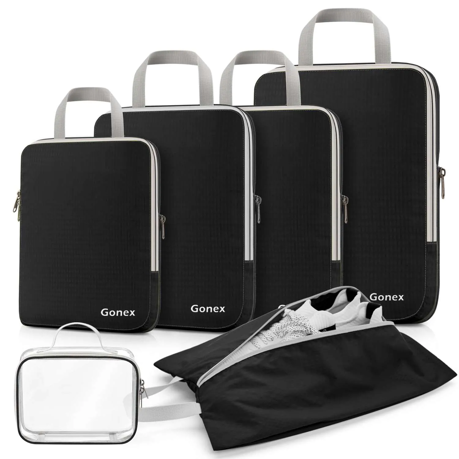 Compression Packing Cubes With Clear Toiletry Bag Hot Clearance Now