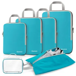 Hot Picks Today Compression Packing Cubes With Clear Toiletry Bag
