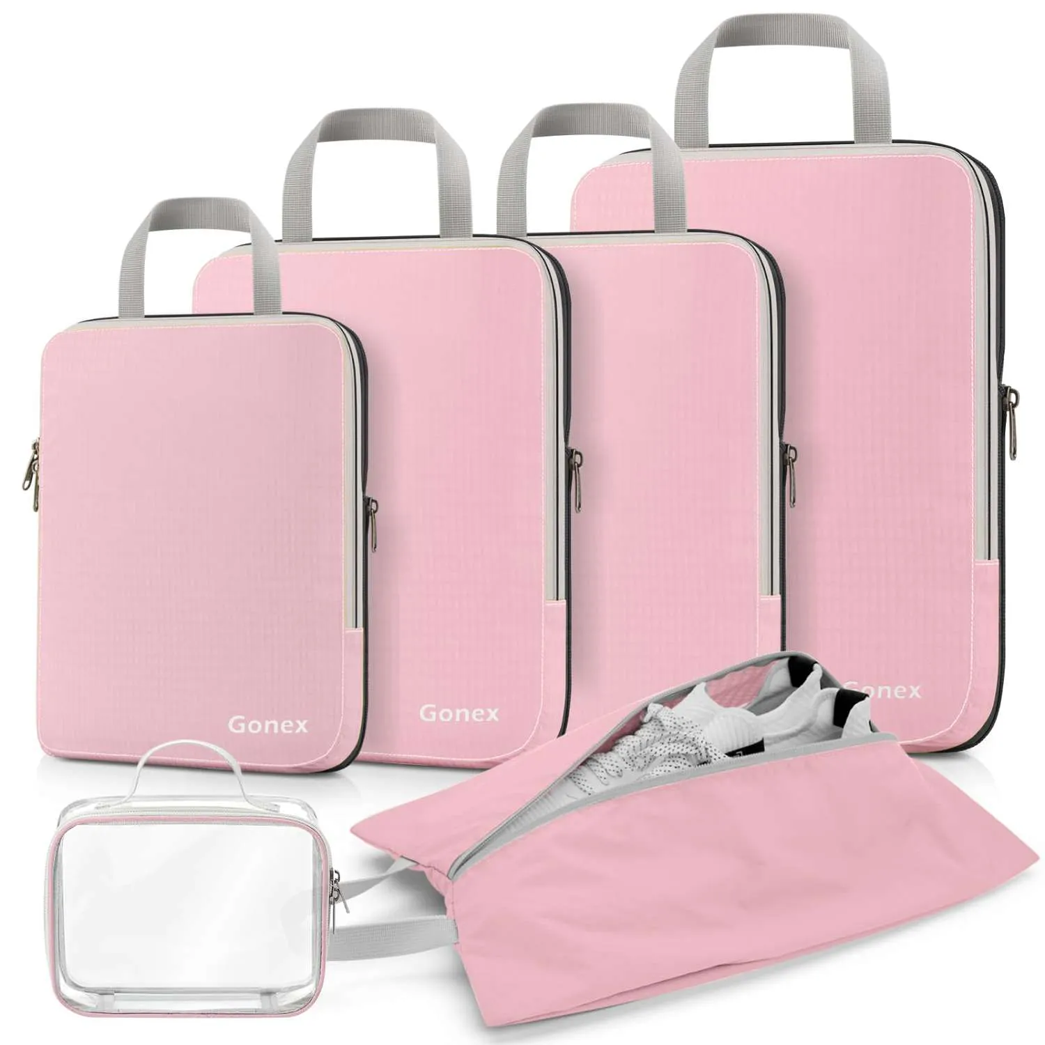 Compression Packing Cubes With Clear Toiletry Bag Special Steal Event Shop Grab Savings