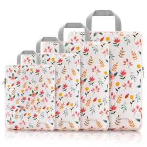 Limited Time Sale Gonex Floral Compression Packing Cubes Set Of 4