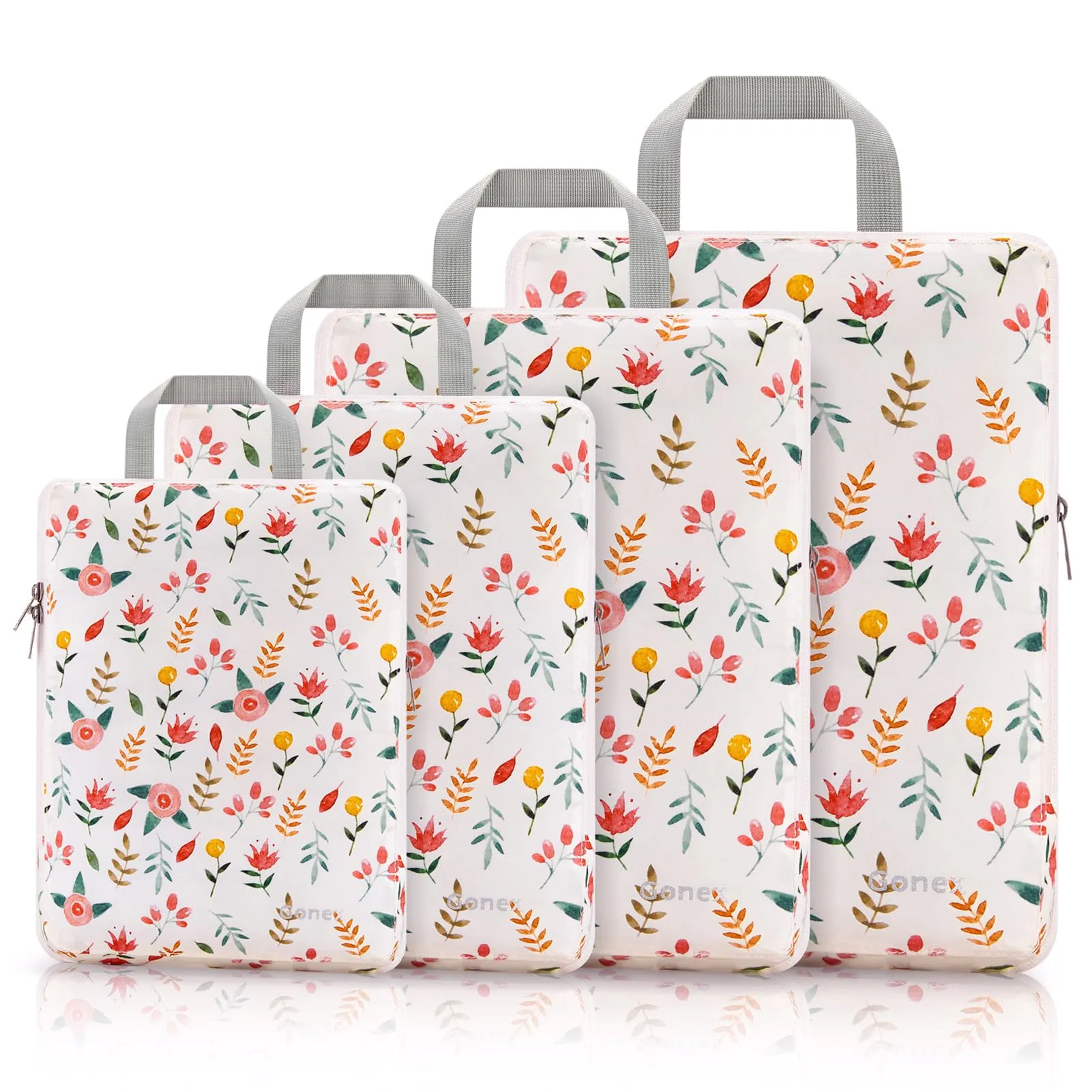 Limited Time Sale Gonex Floral Compression Packing Cubes Set Of 4