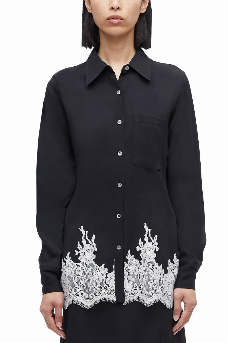 Lace Trim Shirt Exclusive Online Discount
