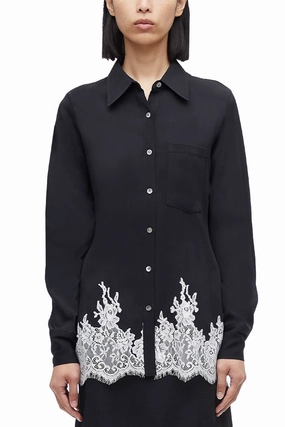 Lace Trim Shirt Exclusive Online Discount