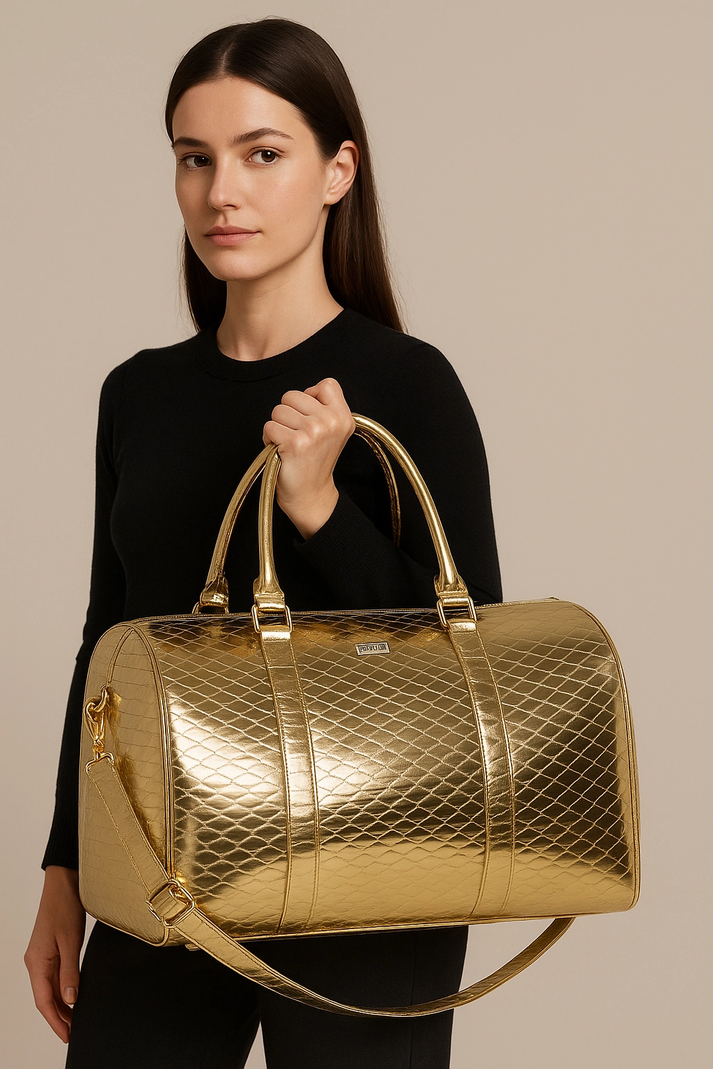 Shimmer Gold Cabin Bag With Toiletry Kit Exclusive Holiday Deal Trending Deals Today