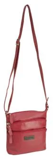 Franco Bonini Lb172 Red 3Zip Long Strap Sm Shoulder Bag Perfect Gift Offer Clearance Steal Today