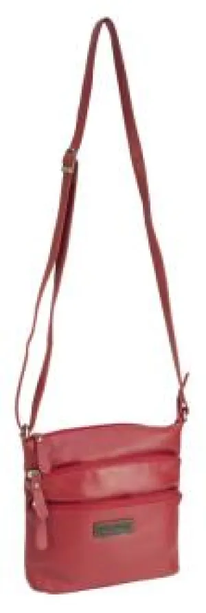 Franco Bonini Lb172 Red 3Zip Long Strap Sm Shoulder Bag Perfect Gift Offer Clearance Steal Today