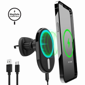 Magvent Magnetic Wireless Fast Charging Mount For Iphone 15, 14, 13 Series | Vent | Black MustHave Gift Ideas