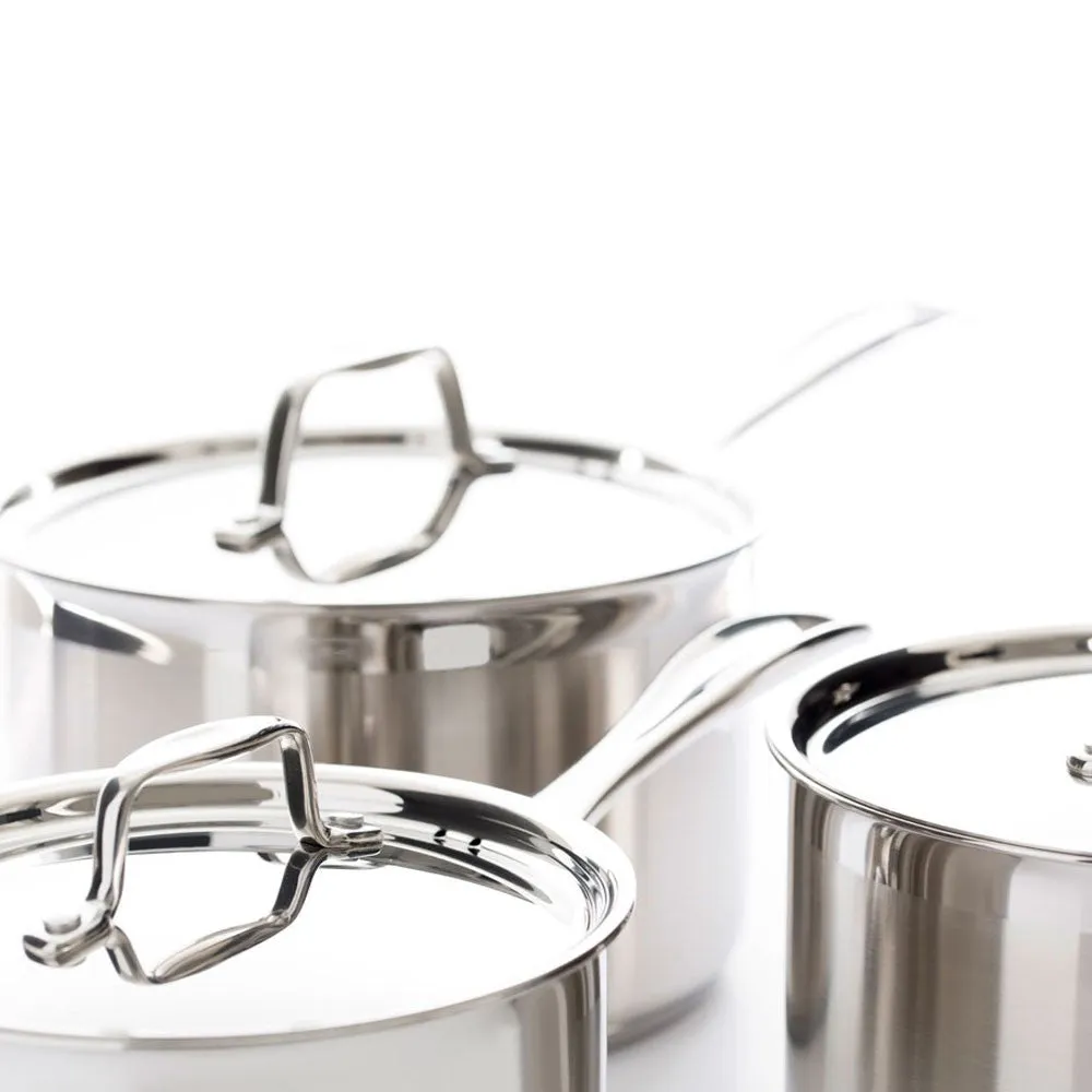 Dexam Supreme 3 Piece Stainless Steel Saucepan Set