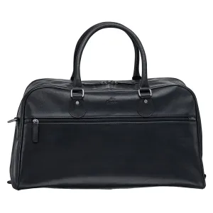 Online Exclusive Steal Mancini Leather Classic Duffle Bag, 21.5" X 11" X 14", Black