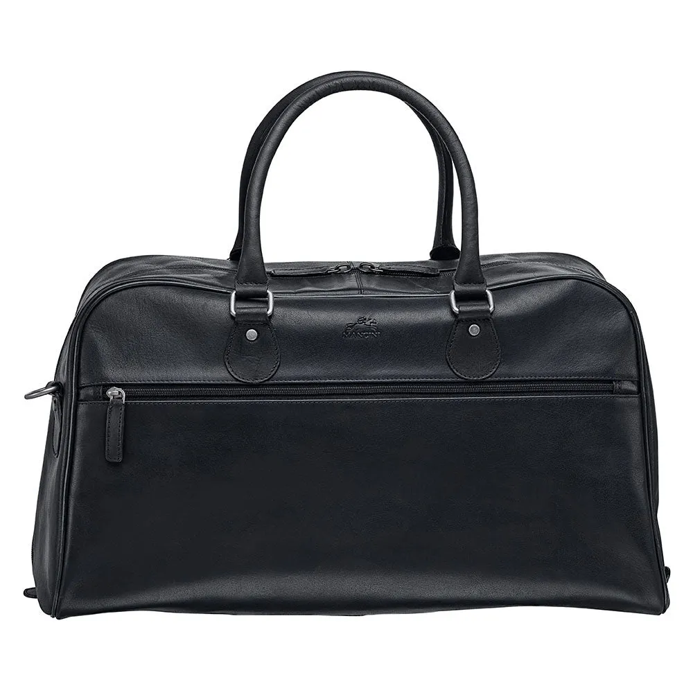 Online Exclusive Steal Mancini Leather Classic Duffle Bag, 21.5" X 11" X 14", Black