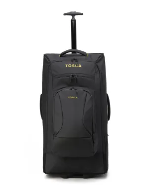 Tosca - Tca977 Delta Trolley Backpack With Zip Of Daypack - Black Limited Stock Offer